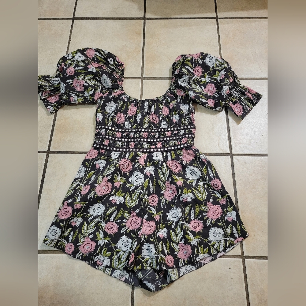 SAYLOR Anthropology Allegra Romper Dress Floral Printed